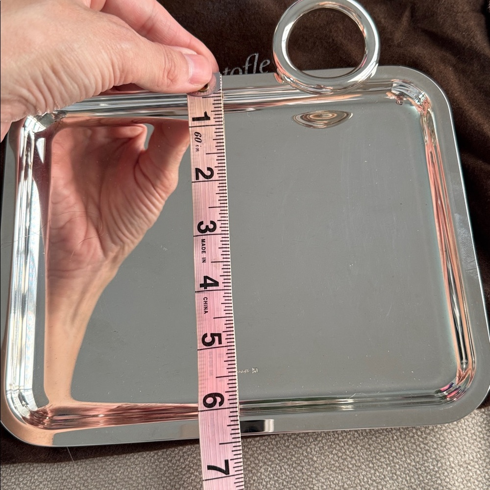 Christofle VERTIGO Single Handle contemporary  silver Tray - Picture 6 of 6